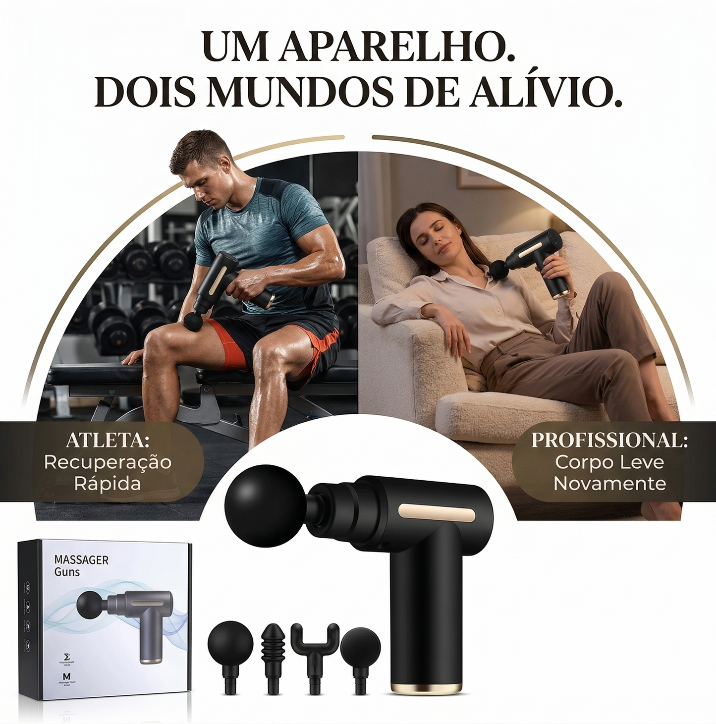 Pistola de Massagem Profissional PowerGrip