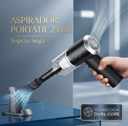 Aspirador Portátil 2 em 1: Sopra e Suga
