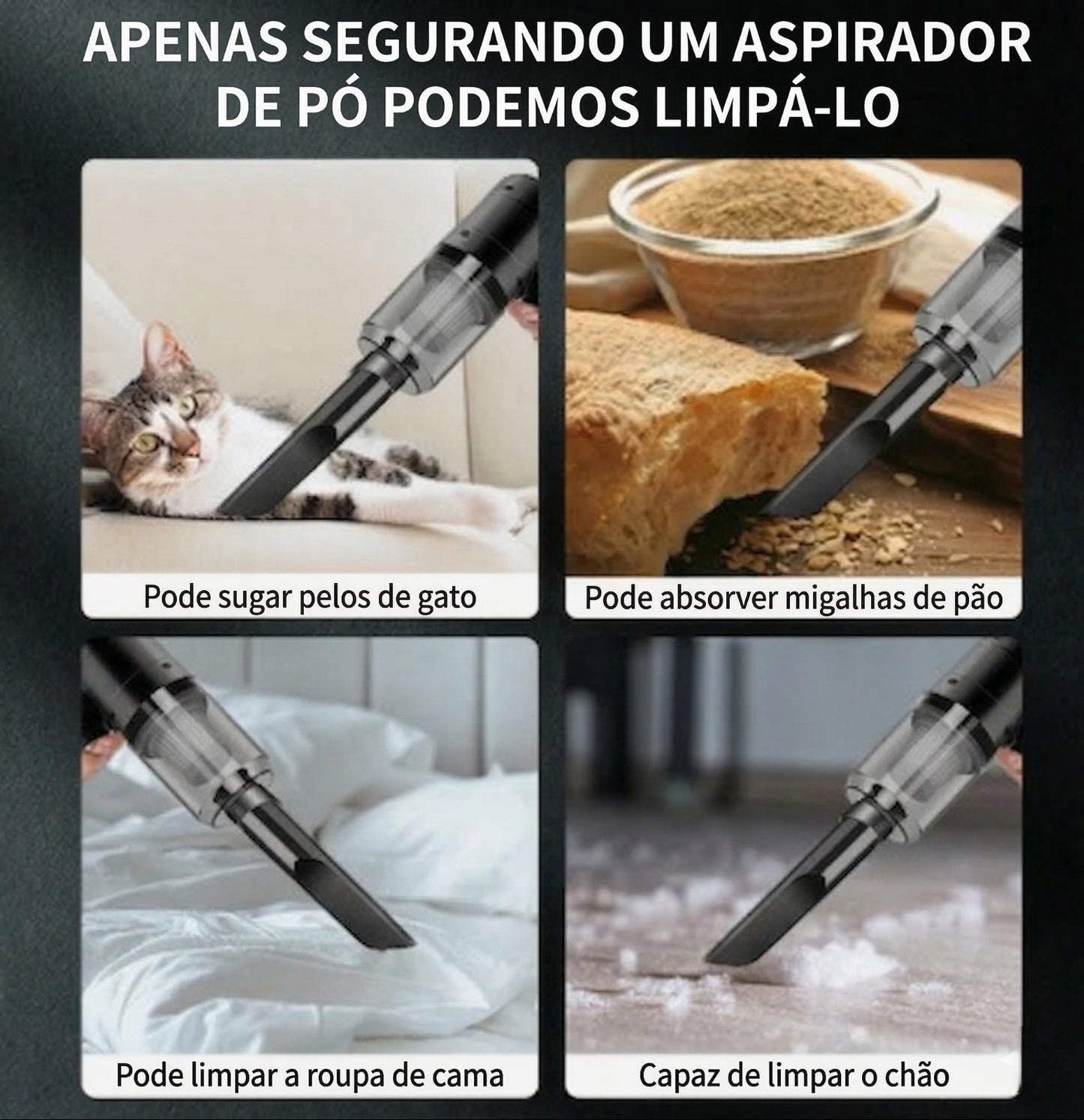 Aspirador Portátil 2 em 1: Sopra e Suga